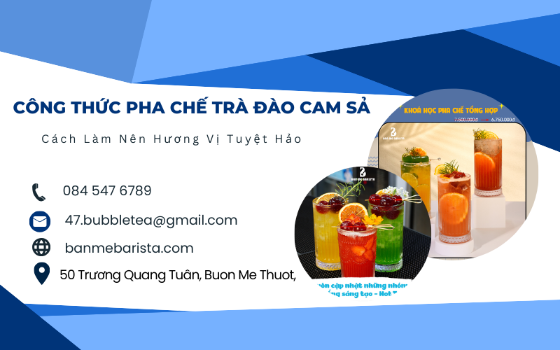 Công thức pha chế trà đào cam sả